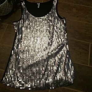 Studio Y silver sequins tank